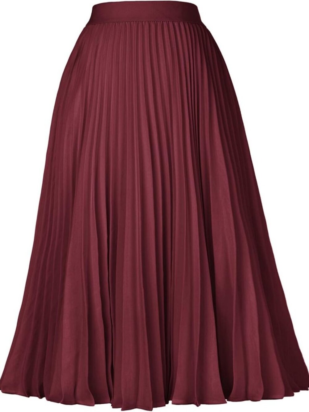 Chic Pleated Midi Skirt for Women | Flowy Chiffon A-Line Fashion Outfit